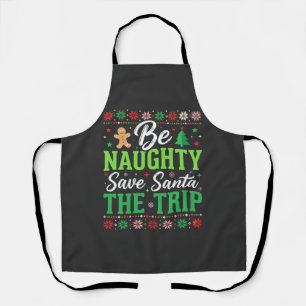 Sei unartig, rette Santa Lustiges Weihnachten SVG Schürze