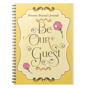 Sei unser Gast Pink Rose Prinzessin Notizbuch Jour Notizblock