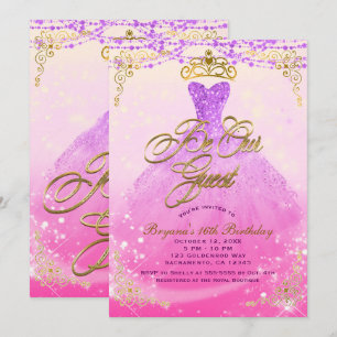 Sei unser Gast Prinzessin Lila & Gold Sweet 16 Par Einladung