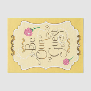 Sei unser Gast rosa Rosen gelbe Gold Prinzessin Seidenpapier