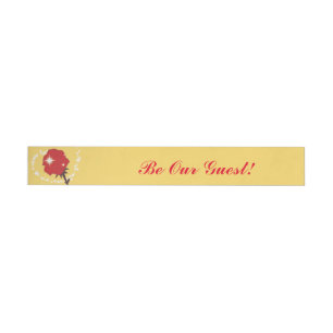 Sei unser Gast-Rote Rose Party Wrap Around Etikett Rundum-Adressaufkleber