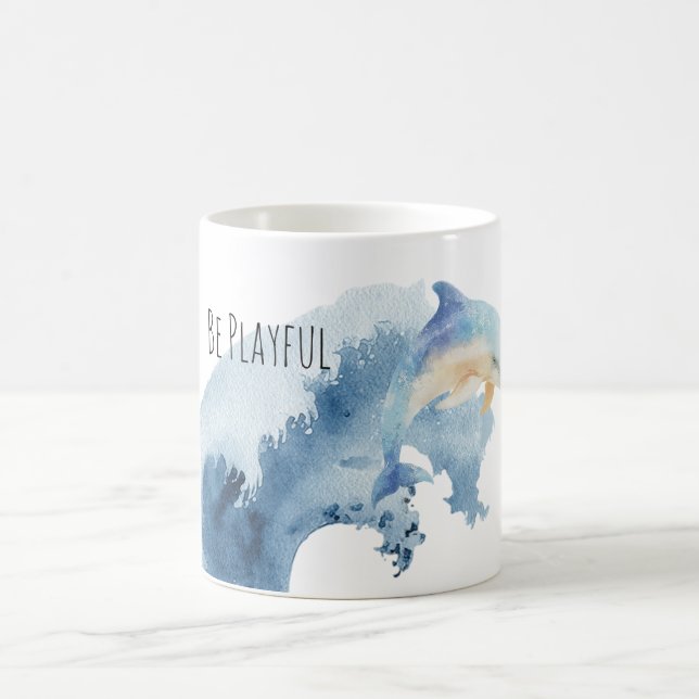 Sei verspielt Dophin Kaffeetasse (Mittel)