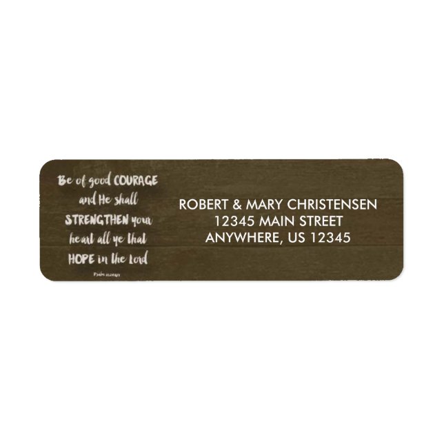 Sei von gutem Mut - Psalm 31:24 (Vorne)