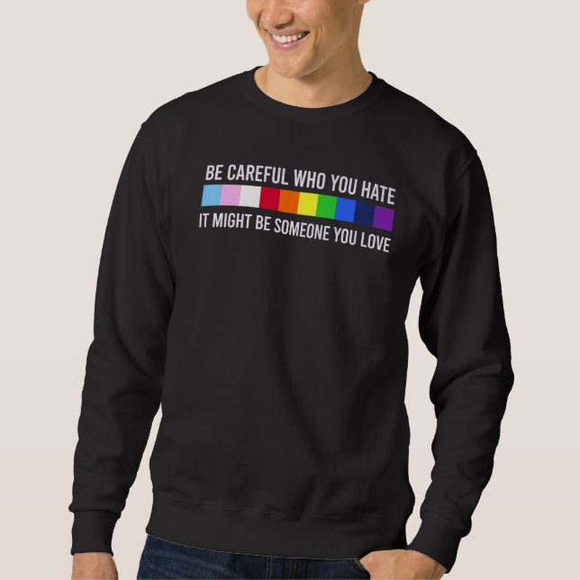 Sei vorsichtig, wen du hasst, es könnte jemand sei sweatshirt (Vorderseite)