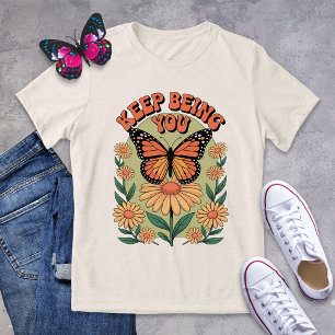 Sei weiter du selbst - Retro-Shirt mit Monarchfalt Tri-Blend Shirt