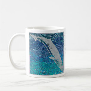 Sei Whale-Papercut-Malerei - Falkland-Inseln Kaffeetasse
