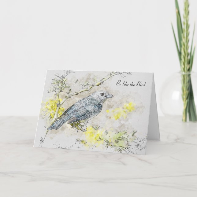 Sei wie das Vogelgedicht von Victor Hugo Karte (Vorderseite)