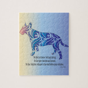 Sei wie Hurrikan und Tiger BULL TERRIER Art Puzzle
