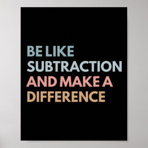 Sei wie Subtraktion und mache einen Unterschied Lu Poster