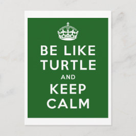 Sei wie TURTLE und BEHALT CALM green quote Postkarte