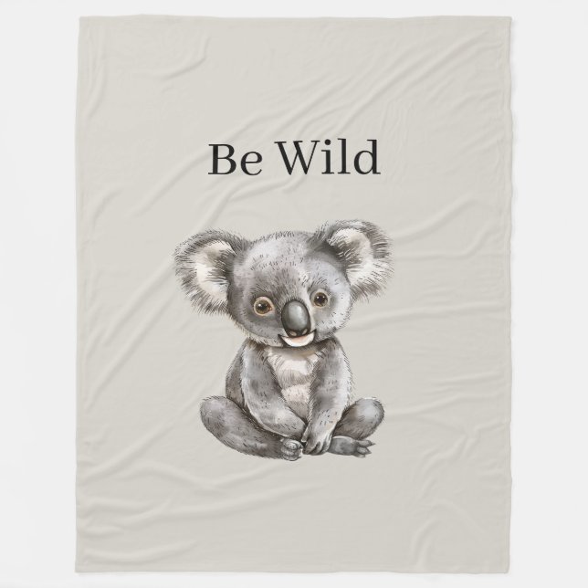 Sei Wild Koala Bär Safari Tier   Fleecedecke (Vorderseite)