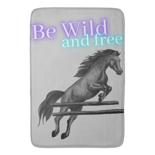 Sei wild und frei beim Springen Badematte (Vorderseite Vertikal)