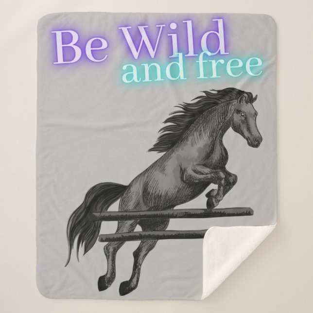 Sei wild und frei beim Springen Sherpadecke (Vorderseite)