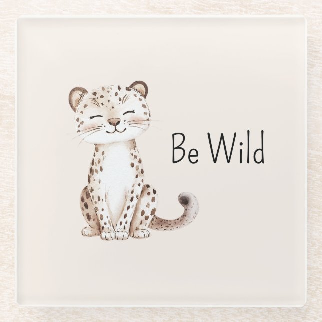 Sei wilde Gepard Glasuntersetzer (Vorderseite)