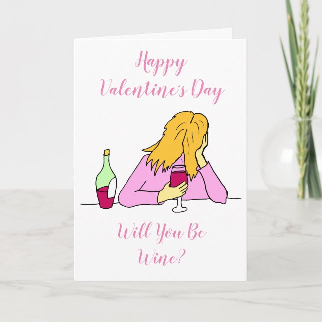 Sei Wine Valentine's Day Card Karte (Vorderseite)