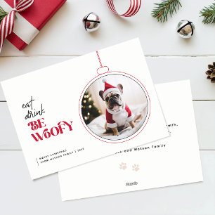 Sei Woofy Familienhaustier Hund Welpen Foto Weihna Feiertagskarte