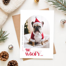 Sei Woofy Lustiger Hund Haustier Bogen Foto Weihna