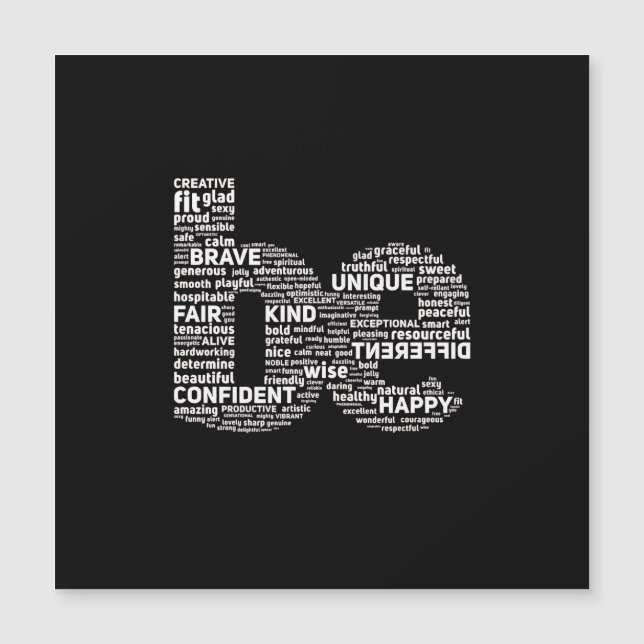 Sei Word Art Magnetkarte (Vorderseite)