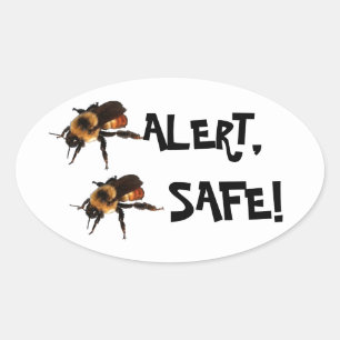 Seid gewarnt, Bee Safe! Honey Bees Ovaler Aufkleber