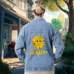 SEID GLÜCKLICH SONNENBLÜTER GESICHT Denim Jacket Jeansjacke
