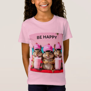 Seid glückliche Streifenhörnchen mit Erdbeermilchs T-Shirt