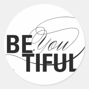 Seid ihr schön   Beautiful   Geben Sie an Runder Aufkleber