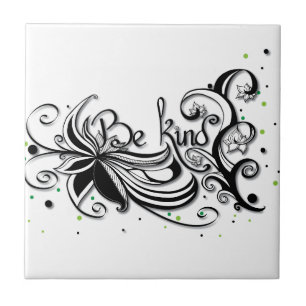 SEID KIND! Zitat zur inspirierenden Kalligrafie Fliese