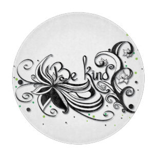 SEID KIND! Zitat zur inspirierenden Kalligrafie Schneidebrett