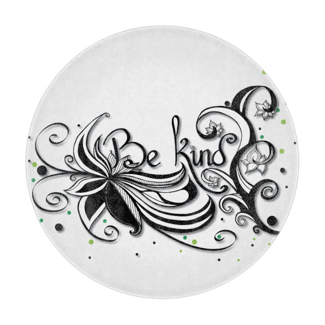 SEID KIND! Zitat zur inspirierenden Kalligrafie Schneidebrett (Vorderseite)