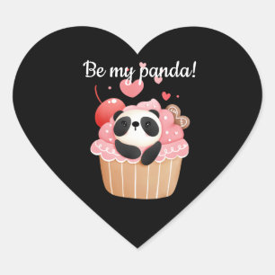 Seid mein Panda valentine Herz-Aufkleber