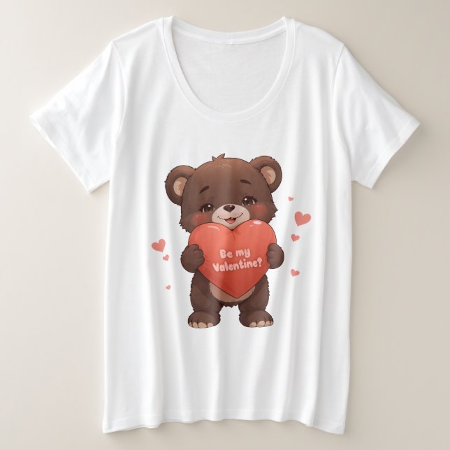 Seid mein Valentine? Große Größe T-Shirt (Design vorne)