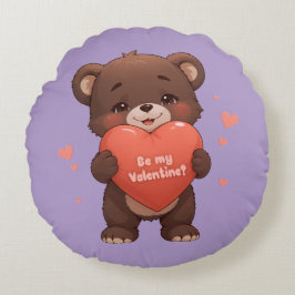 Seid mein Valentine? Rundes Kissen