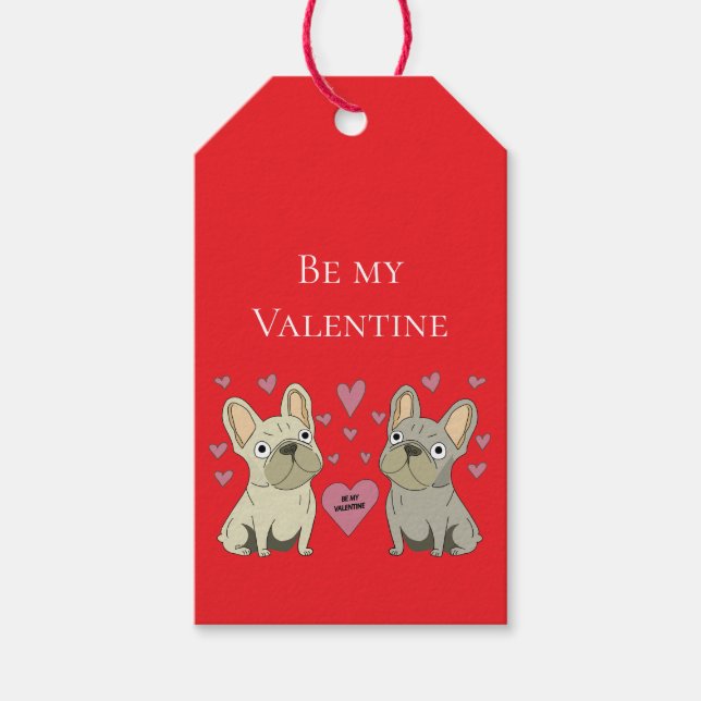 Seid meine Valentins, Hunde Geschenkanhänger (Vorderseite)
