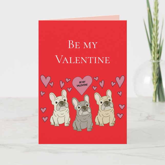 Seid meine Valentins, Hunde Karte (Vorderseite)