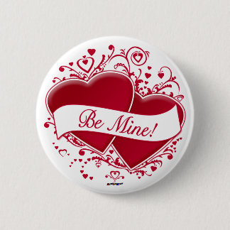 Seid meins! Rote Herzen Button