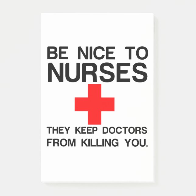SEID NETT ZU KRANKENSCHWESTERN POST-IT KLEBEZETTEL (Vorderseite)
