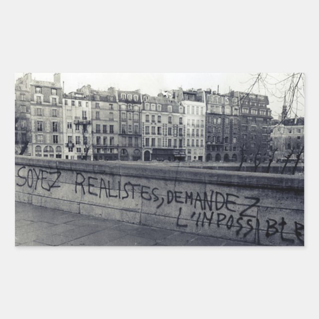 "Seid realistisch, verlangt das Unmögliche!" OG Rechteckiger Aufkleber (Vorderseite)