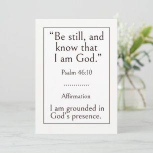 Seid still und erkennt, dass ich Gott bin — Psalm Karte