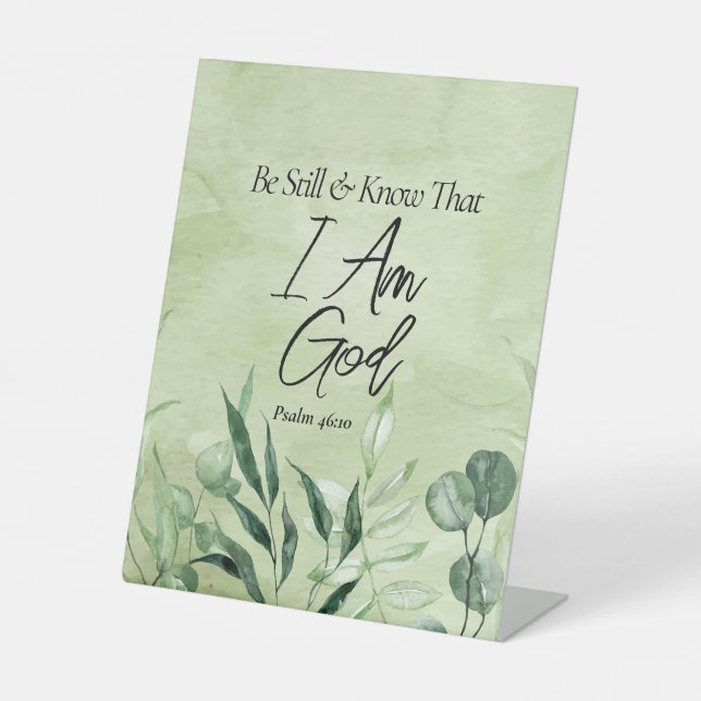 Seid still und wisst, dass ich GOTT bin Sockelschild (Vorderseite)