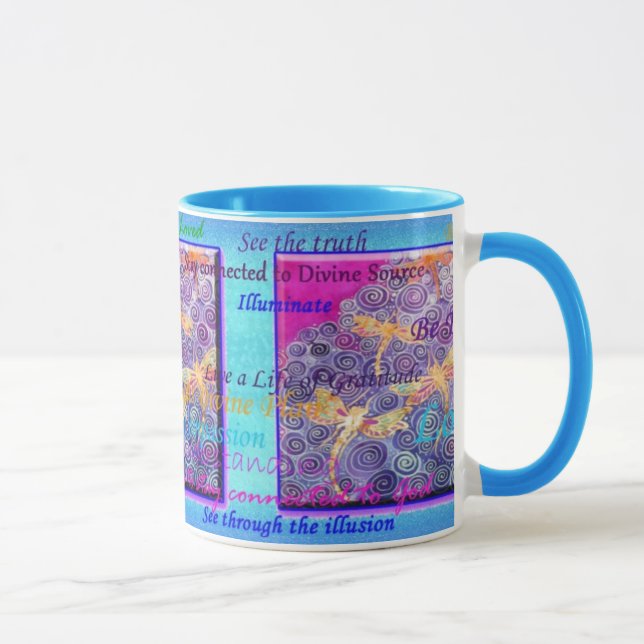 Seide gemalte Libellen-Bestätigungs-Tasse Tasse (Rechts)