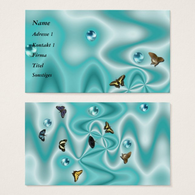 Seide mit Perlen und Schmetterling (Vorne & Hinten)