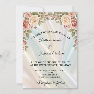 Seiden- und Frühlingsblüten-Hochzeitseinladung Einladung