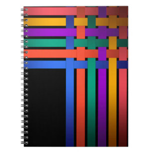 Seidenbänder zeichnen schwarze Hintergrundmuster Notizblock