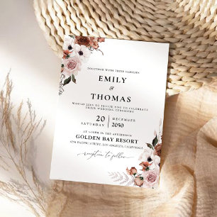 Seidenblume Einladung zur Hochzeit