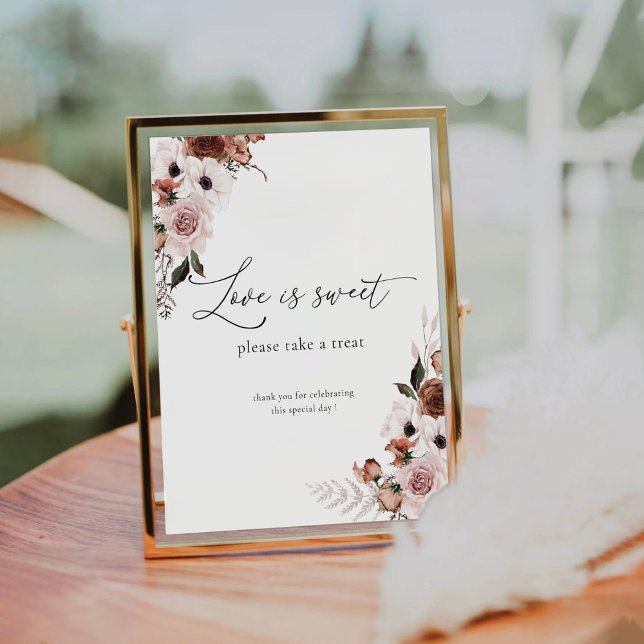 Seidenblume Liebe ist süßes Zeichen Sockelschild (Von Creator hochgeladen)