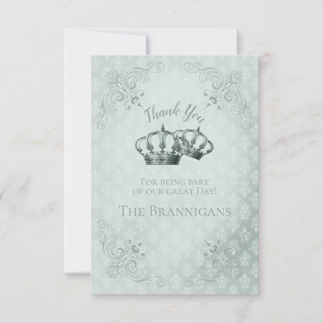 SeidenDamaske - Einladung Hochzeit Dankeschön-Kart (Vorderseite)