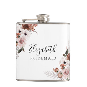 Seidene Florale Brautparty-Flasche Flachmann