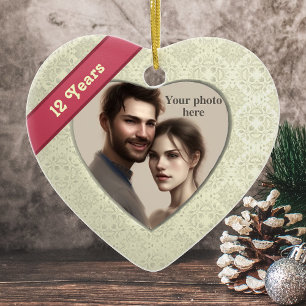 Seideneffekt 12. Jahrestag: Hinzufügen eines Fotos Keramikornament