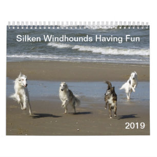Seidenes Windhounds, das Spaß 2019 hat Kalender