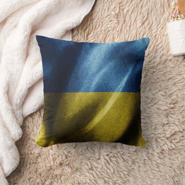 Seidenflagge in der Ukraine Kissen (Decke)